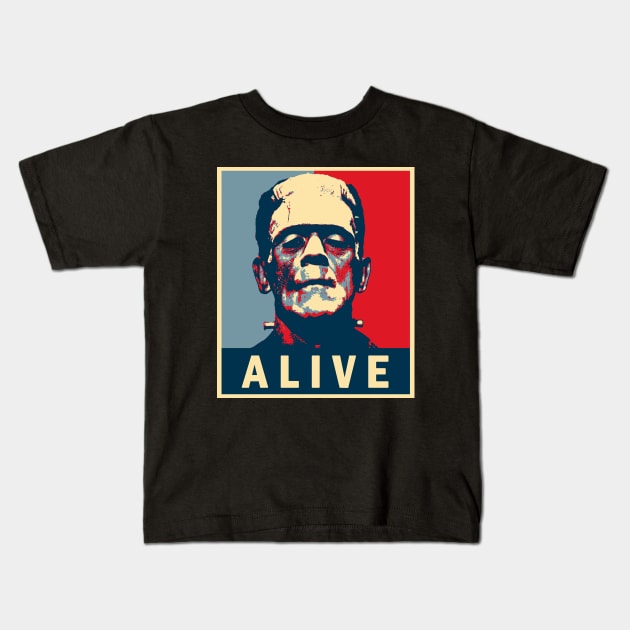 Frankenstein Kids T-Shirt by valentinahramov